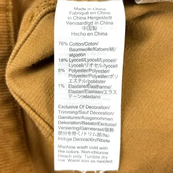 Madewell Cali Demi-Boot Jeans: Corduroy Edition Size 24 in Burnished Cedar - Picture 11 of 14